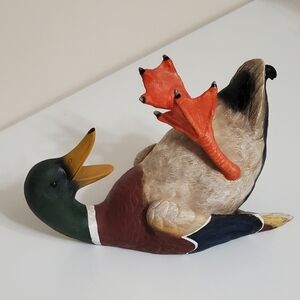 Resin Drinking Malard Duck Table Top Decor Wine Bottle Holder